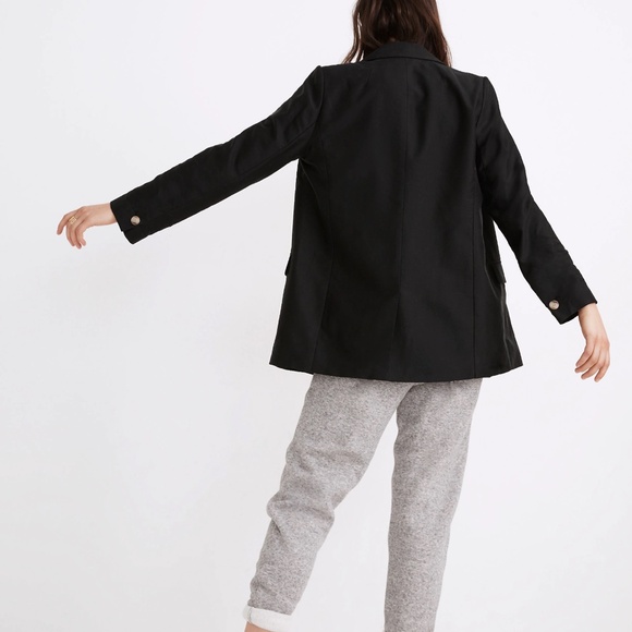 New Madewell Caldwell Double-Breasted Blazer in Black - Picture 4 of 6